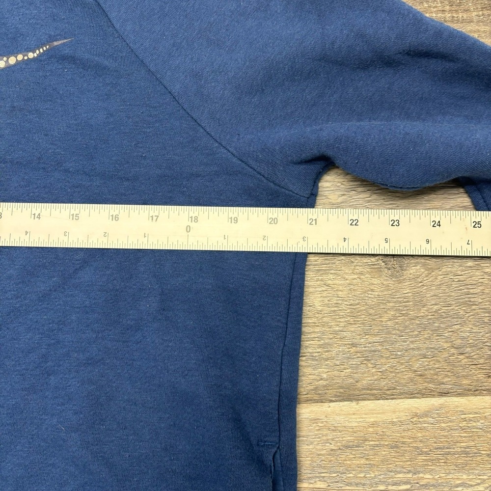 Nike Sportswear Hoodie Rally‎ Funnel Neck Blue Silver Womens M Swoosh Pullover - Picture 6 of 9